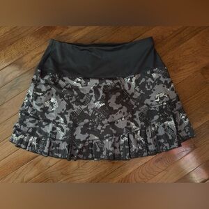 Lucky in Love Black and Gray Tennis Skirt